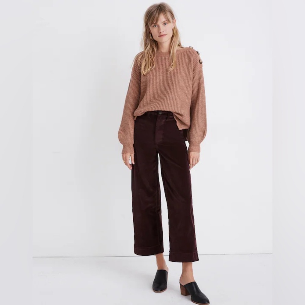Madewell Boatneck Button-Shoulder Sweater
